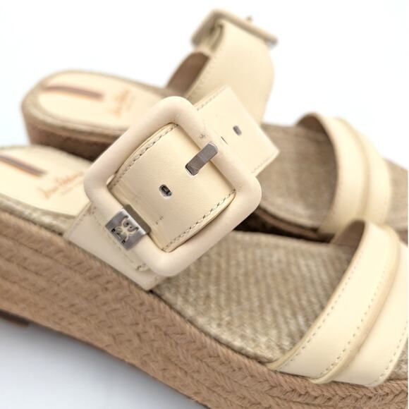Sam Edelman Carson Platform Wedge Espadrille Slide Sandal Cream Size US8 EU38.5 - Picture 10 of 11
